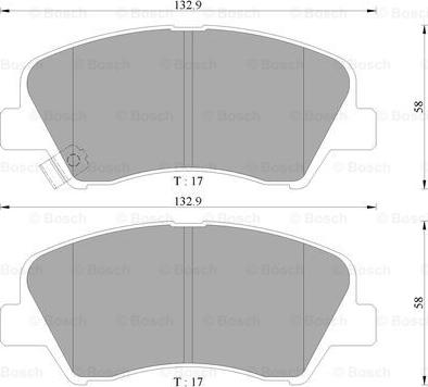 BOSCH 0 986 AB3 107 - Тормозные колодки, дисковые, комплект autospares.lv