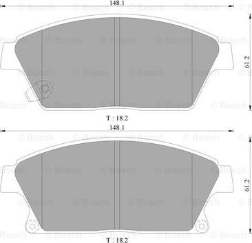 BOSCH 0 986 AB3 131 - Тормозные колодки, дисковые, комплект autospares.lv