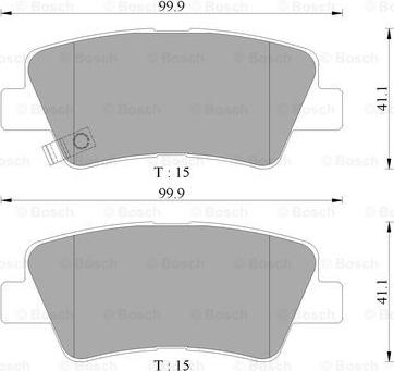 BOSCH 0 986 AB3 121 - Тормозные колодки, дисковые, комплект autospares.lv