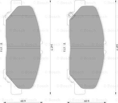 BOSCH 0 986 AB2 448 - Тормозные колодки, дисковые, комплект autospares.lv