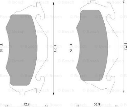 BOSCH 0 986 AB2 433 - Тормозные колодки, дисковые, комплект autospares.lv