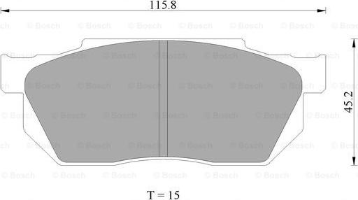 BOSCH 0 986 AB2 000 - Тормозные колодки, дисковые, комплект autospares.lv