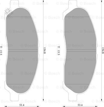 BOSCH 0 986 AB2 353 - Тормозные колодки, дисковые, комплект autospares.lv