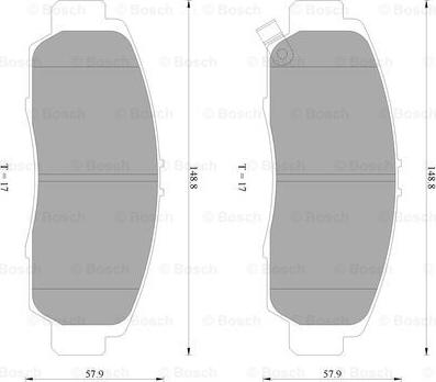 BOSCH 0 986 AB2 381 - Тормозные колодки, дисковые, комплект autospares.lv