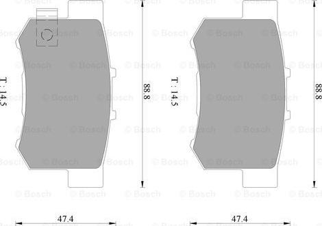 BOSCH 0 986 AB2 206 - Тормозные колодки, дисковые, комплект autospares.lv