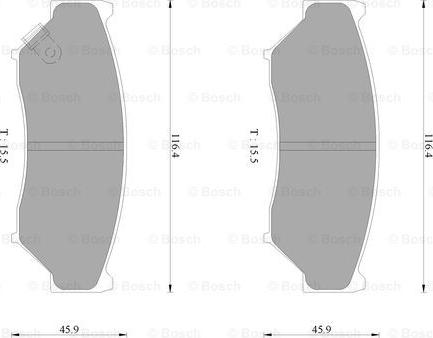 BOSCH 0 986 AB2 211 - Тормозные колодки, дисковые, комплект autospares.lv