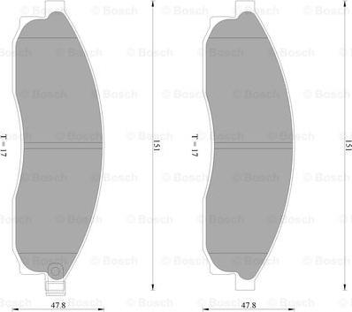 BOSCH 0 986 AB2 278 - Тормозные колодки, дисковые, комплект autospares.lv