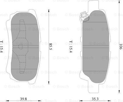 BOSCH 0 986 AB2 754 - Тормозные колодки, дисковые, комплект autospares.lv