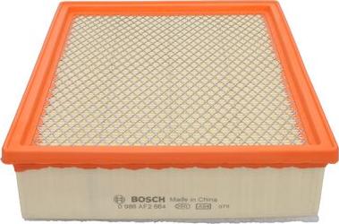 BOSCH 0 986 AF2 664 - Воздушный фильтр, двигатель autospares.lv