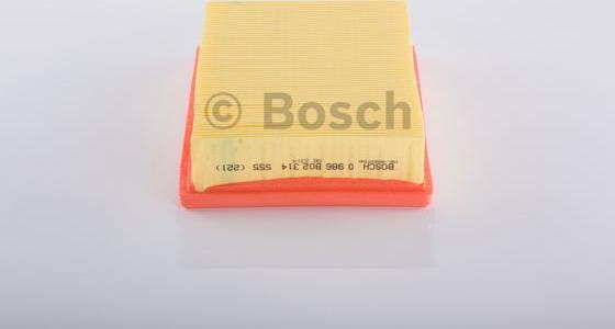 BOSCH 0 986 B02 314 - Воздушный фильтр, двигатель autospares.lv