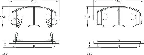 BOSCH 0 986 BB0 905 - Тормозные колодки, дисковые, комплект autospares.lv