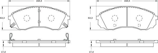 BOSCH 0 986 BB0 925 - Тормозные колодки, дисковые, комплект autospares.lv