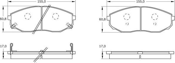 BOSCH 0 986 BB0 593 - Тормозные колодки, дисковые, комплект autospares.lv