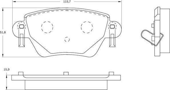 BOSCH 0 986 BB0 577 - Тормозные колодки, дисковые, комплект autospares.lv