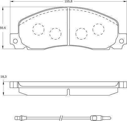 BOSCH 0 986 BB0 054 - Тормозные колодки, дисковые, комплект autospares.lv