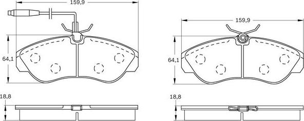 BOSCH 0 986 BB0 155 - Тормозные колодки, дисковые, комплект autospares.lv