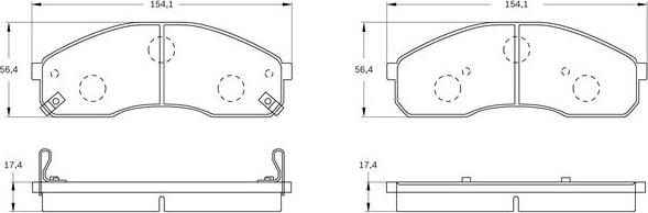 BOSCH 0 986 BB0 116 - Тормозные колодки, дисковые, комплект autospares.lv