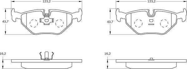 BOSCH 0 986 BB0 175 - Тормозные колодки, дисковые, комплект autospares.lv