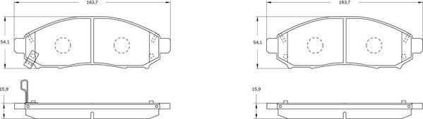 BOSCH 0 986 BB0 836 - Тормозные колодки, дисковые, комплект autospares.lv