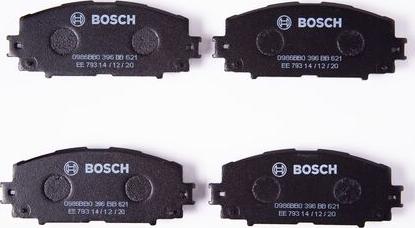 BOSCH 0 986 BB0 396 - Тормозные колодки, дисковые, комплект autospares.lv