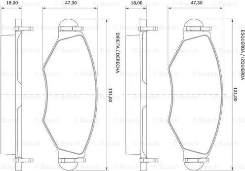 BOSCH 0 986 BB0 305 - Тормозные колодки, дисковые, комплект autospares.lv