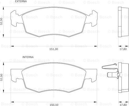 BOSCH 0 986 BB0 250 - Тормозные колодки, дисковые, комплект autospares.lv