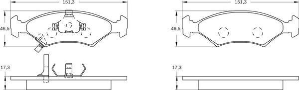 BOSCH 0 986 BB0 260 - Тормозные колодки, дисковые, комплект autospares.lv