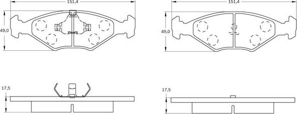 BOSCH 0 986 BB0 271 - Тормозные колодки, дисковые, комплект autospares.lv