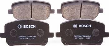 BOSCH 0 986 BB0 754 - Тормозные колодки, дисковые, комплект autospares.lv