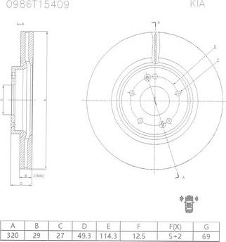 BOSCH 0 986 T15 409 - Тормозной диск autospares.lv