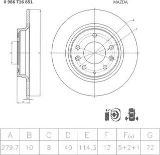 BOSCH 0 986 T16 851 - Тормозной диск autospares.lv