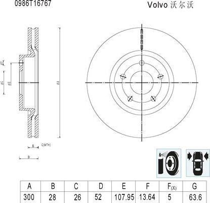 BOSCH 0 986 T16 767 - Тормозной диск autospares.lv