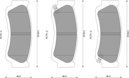 BOSCH 0 986 T11 126 - Тормозные колодки, дисковые, комплект autospares.lv