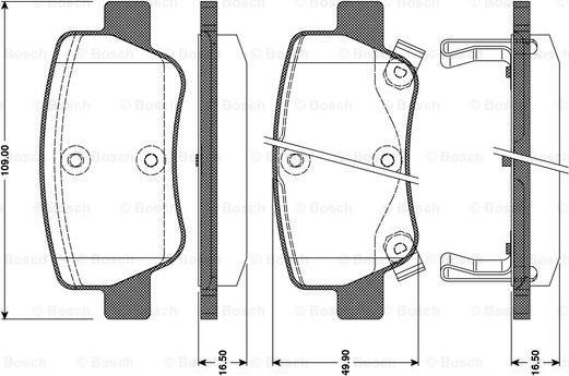 BOSCH 0 986 TB3 096 - Тормозные колодки, дисковые, комплект autospares.lv