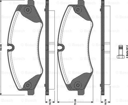 BOSCH 0 986 TB3 098 - Тормозные колодки, дисковые, комплект autospares.lv