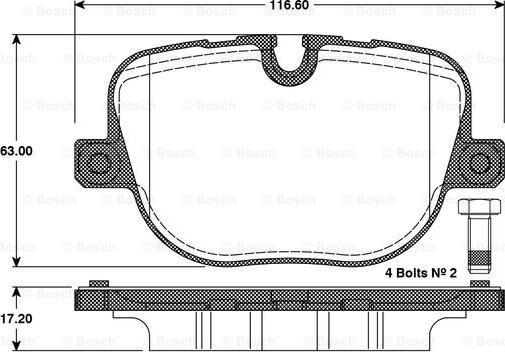 BOSCH 0 986 TB3 097 - Тормозные колодки, дисковые, комплект autospares.lv