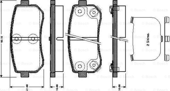 BOSCH 0 986 TB3 044 - Тормозные колодки, дисковые, комплект autospares.lv