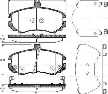 BOSCH 0 986 TB3 040 - Тормозные колодки, дисковые, комплект autospares.lv