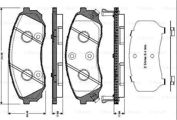 BOSCH 0 986 TB3 043 - Тормозные колодки, дисковые, комплект autospares.lv