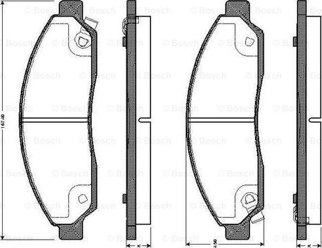 BOSCH 0 986 TB3 042 - Тормозные колодки, дисковые, комплект autospares.lv