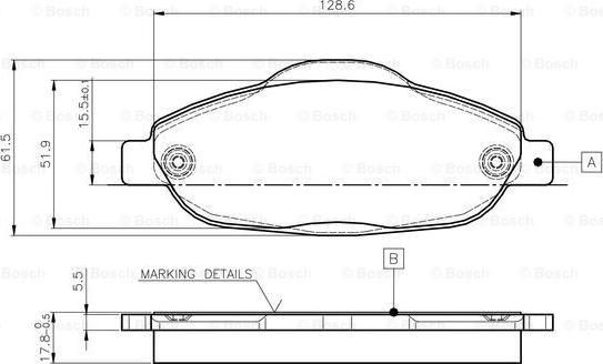 BOSCH 0 986 TB3 059 - Тормозные колодки, дисковые, комплект autospares.lv