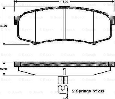 BOSCH 0 986 TB3 051 - Тормозные колодки, дисковые, комплект autospares.lv