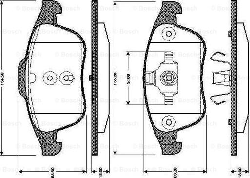 BOSCH 0 986 TB3 065 - Тормозные колодки, дисковые, комплект autospares.lv