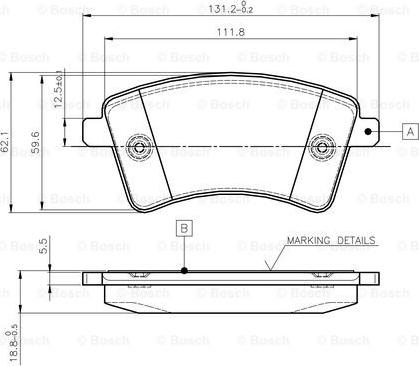 BOSCH 0 986 TB3 062 - Тормозные колодки, дисковые, комплект autospares.lv