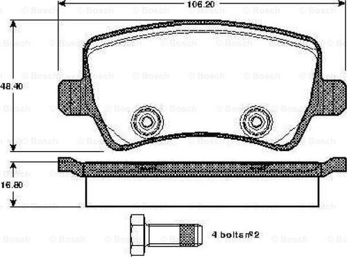 BOSCH 986TB3004 - Тормозные колодки, дисковые, комплект autospares.lv