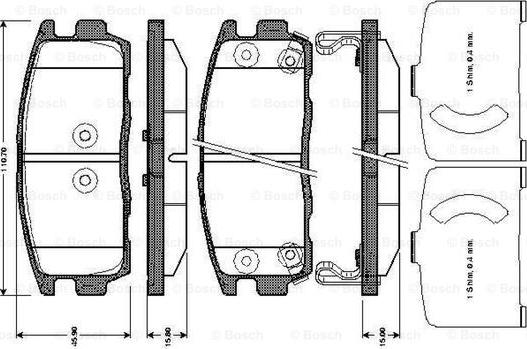 BOSCH 0 986 TB3 008 - Тормозные колодки, дисковые, комплект autospares.lv