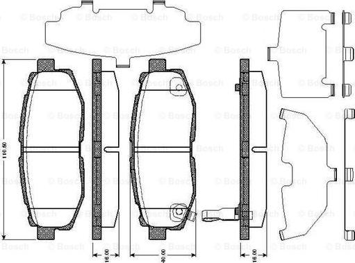 BOSCH 0 986 TB3 003 - Тормозные колодки, дисковые, комплект autospares.lv