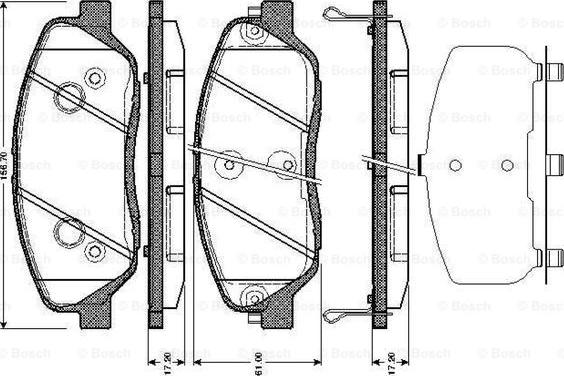 BOSCH 0 986 TB3 002 - Тормозные колодки, дисковые, комплект autospares.lv