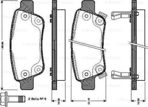 BOSCH 0 986 TB3 014 - Тормозные колодки, дисковые, комплект autospares.lv