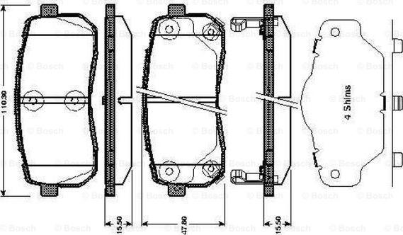 BOSCH 0 986 TB3 012 - Тормозные колодки, дисковые, комплект autospares.lv